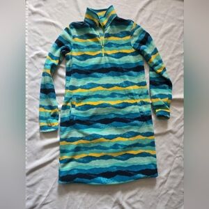 Lands' End Multicolor Fleece Pullover/dress, Size Small